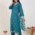 Ethnic Motifs Embroidered V-Neck Thread Work Kurta & Trousers With Dupatta