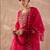 Floral Embroidered Straight Thread Work Kurta With Trousers & With Dupatta