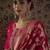 Floral Embroidered Thread Work Round Neck Straight Kurta With Trouser & Dupatta