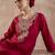 Floral Embroidered Round Neck Thread Work Kurta With Trouser