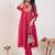 Women Ethnic Motifs Embroidered Regular Thread Work Silk Kurta with Trousers