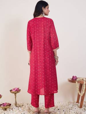 Women Ethnic Motifs Embroidered Regular Thread Work Silk Kurta with Trousers 5