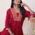 Women Ethnic Motifs Embroidered Regular Thread Work Silk Kurta with Trousers