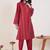 Ethnic Motifs Embroidered Mandarin Collar Thread Work Kurta With Trousers