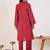 Ethnic Motifs Embroidered Mandarin Collar Thread Work Kurta With Trousers