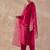 Floral Embroidered Regular Thread Work Straight Kurta With Trousers & Dupatta