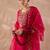 Floral Embroidered Regular Thread Work Straight Kurta With Trousers & Dupatta