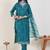 Ethnic Motifs Embroidered Thread Work Kurta with Trousers & With Dupatta