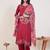 Floral Embroidered Regular Thread Work Kurta With Palazzos & Dupatta