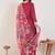 Floral Embroidered Regular Thread Work Kurta With Palazzos & Dupatta