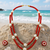 Red coral bead & baroque pearl double strand necklace set