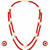 Red coral bead & baroque pearl double strand necklace set