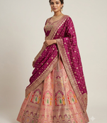 new silk blend  work party wear designer lehanga chunni set 