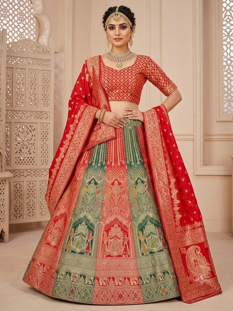 new fancy silk blend lehanga idian and pakistani 