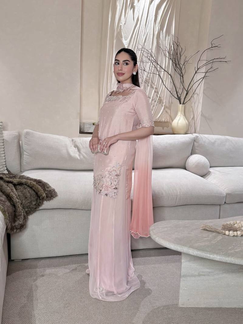 Women's Gorgeous Embroidery Work Roman Glass Silk Fabric Straight Kurta Sharara and Dupatta Set