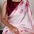 pink smooth japan satin mirror work satin saree