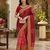 Kavindi women's soft dola silk blend with bhandhani with colourful embroidery heavy lace saree with blouse
