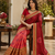 Kavindi women's soft dola silk blend with bhandhani with colourful embroidery heavy lace saree with blouse