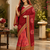 Kavindi women's soft dola silk blend with bhandhani with colourful embroidery heavy lace saree with blouse