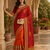 Kavindi women's soft dola silk blend with bhandhani with colourful embroidery heavy lace saree with blouse