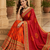 Kavindi women's soft dola silk blend with bhandhani with colourful embroidery heavy lace saree with blouse