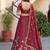 maroon silk blend embroidered traditional lehenga choli