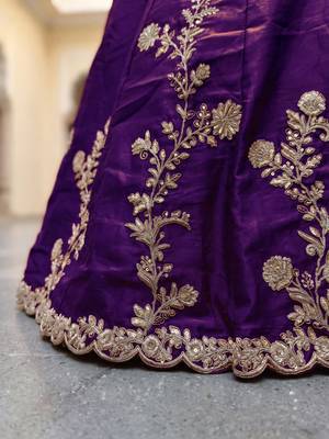 purple silk blend embroidered traditional lehenga choli 3