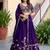 purple silk blend embroidered traditional lehenga choli
