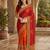 Kavindi women's soft dola silk blend with bhandhani with colourful embroidery heavy lace saree with blouse