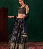 black georgette embroidered traditional lehenga choli