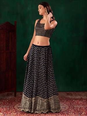 black georgette embroidered traditional lehenga choli 2