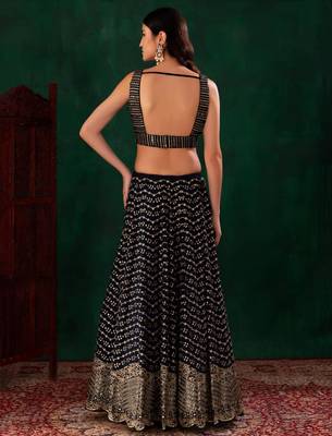 black georgette embroidered traditional lehenga choli 3