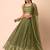 olive georgette embroidered traditional lehenga choli