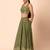 olive georgette embroidered traditional lehenga choli