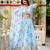 sky blue georgette printed traditional lehenga choli