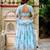 sky blue georgette printed traditional lehenga choli
