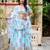 sky blue georgette printed traditional lehenga choli
