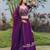 purple silk blend embroidered traditional lehenga choli with free size upto 42