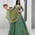 green silk blend embroidered traditional lehenga choli with free size upto 42