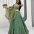 green silk blend embroidered traditional lehenga choli with free size upto 42