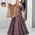 mauve silk blend embroidered traditional lehenga choli with free size upto 42