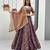 mauve silk blend embroidered traditional lehenga choli with free size upto 42