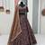 mauve silk blend embroidered traditional lehenga choli with free size upto 42