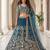 teal net embroidered traditional lehenga choli