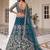 teal net embroidered traditional lehenga choli