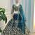 teal net embroidered traditional lehenga choli