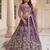 purple net embroidered traditional lehenga choli
