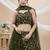 olive net embroidered traditional lehenga choli