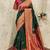 green silk blend banarasi saree with blouse 