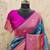 skyblue pink silk blend banarasi saree with unstitched blouse piece